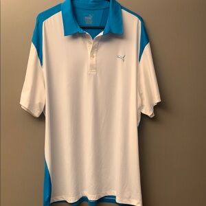 Puma White and Blue Polo Golf Shirt *Like New XXL